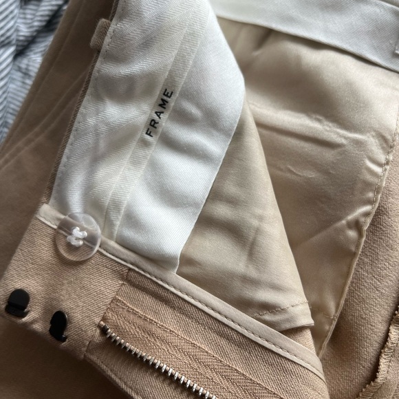 FRAME Le Crop Mini Boot Tan Trousers - Picture 8 of 13